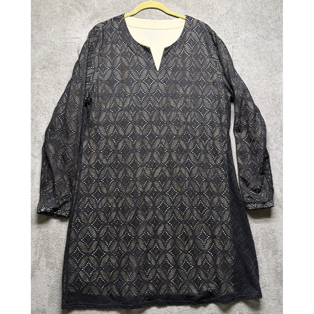 Coolibar Womens UPF 50+ Dress Black Long Sleeve Sun Protection XL